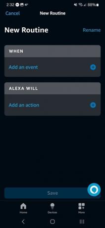 Configurarea unei rutine pentru a afișa un calendar digital de perete în aplicația Alexa.