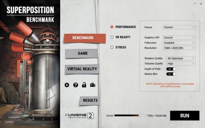 Benchmark GPU Unigine Superposition