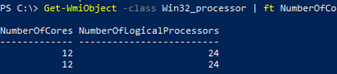 Gaukite bendrą „Windows“ branduolių skaičių naudodami „PowerShell“.