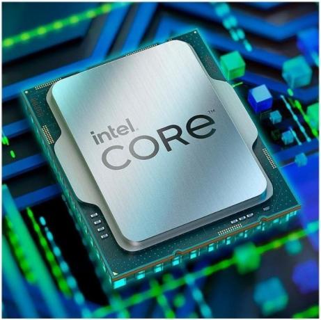 Närbild av Intel Core CPU